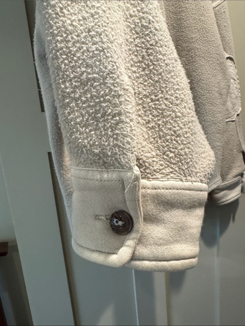 Women's Free People Cream Sherpa Button-Up Jacket - Picture 4 of 4